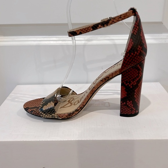 Sam Edelman Yaro Ankle Strap Multicolor Snake Print Heels - Picture 3 of 13